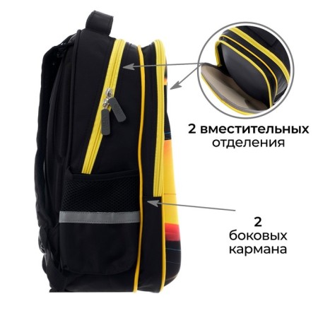 Backpack Bag Calligrata "Yellow Call", 39 x 30 x 14 cm-3