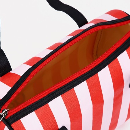 Sports bag with lightning, 2 outer pockets, long belt, red/white color-4