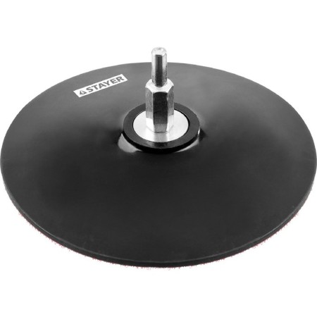 Support plate for the STAYER 35740-125, 6 mm, 125 mm, rubber, on Velcro