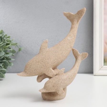Polystone souvenir "Two dolphins" Sand 8x19x22 cm