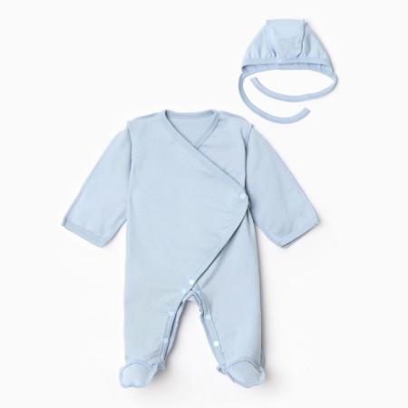 Kit for children (overalls, cap), jeans color, height 56 ​​cm