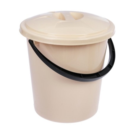 A bucket with a fixing lid and drain, 10 l, color mix-8