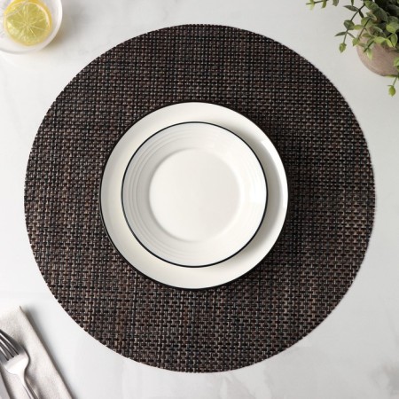 Serving napkin on the table "DI", d = 38 cm, color dark chocolate-4