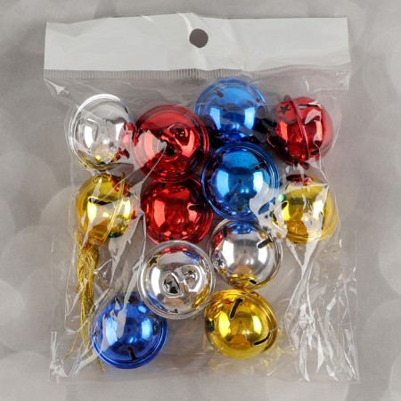 Bubenchiki, set 12 pcs., Size 1 pc: 3 × 3 cm, color red, yellow, blue, silver-3