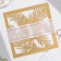 Wedding invitation: carved 16 x 16 cm, (gold color)