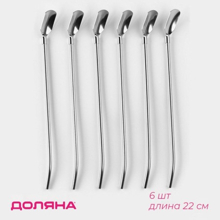 A set of spoon-pipe of bar shares, length 22 cm, 6 pcs