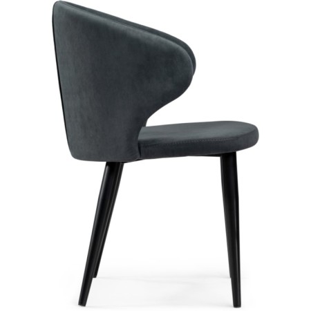 Chair on the metal frame Alsisar metal/velor, black/gray 52x58x81 cm-2