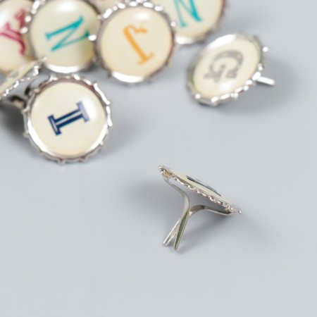 Brads for scrapbooking "English alphabet" set 10 pcs 1.5 cm-2