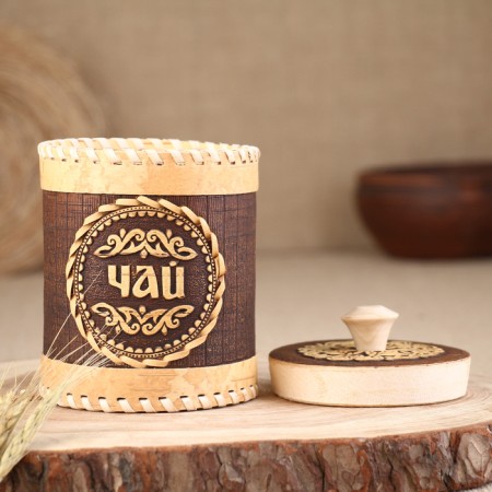 TUES for spices "Village", tea, 10x10x12 cm, birch bark-2