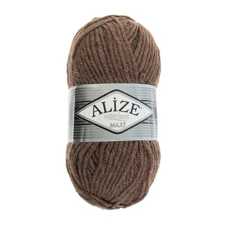 Yarn "Superlana Maxi" 75% acrylic, 25% wool 100m/100g (240 coffee with milk)-1