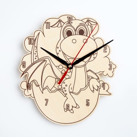 Clock-painting Wall "Dragon", smooth move, 21.7 x 24.5 cm-1