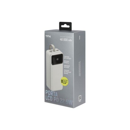 External battery TFN Porta LCD PD, 40,000 mAh, 2 USB, Type-C, MicroUSB, white-7