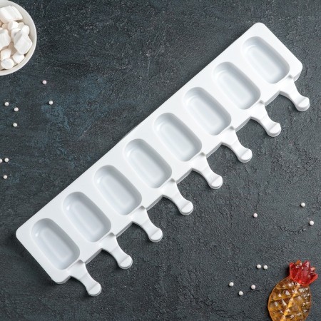 The ice cream uniform "Eskimo", silicone, 42 × 12 cm, 8 cells (6.8 × 3.8 cm), Mix color-8