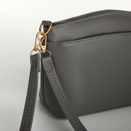 Bag Women's Cross-Bodi with a zipper, gray color-2