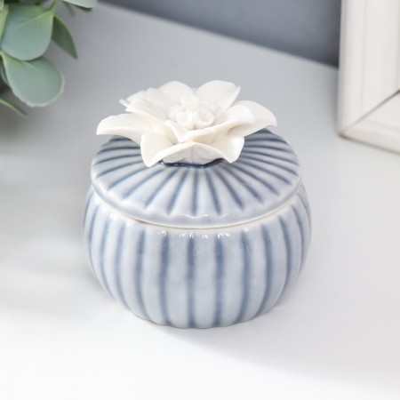 Coramics Coramics "White Flower" Blue 7x7x6 cm