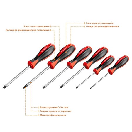 Set of screwdriver bison 25066, master-6, 6 pcs.-1