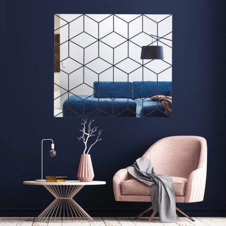 Interior stickers "cube", mirror, wall decor, panel 90 x 103 cm, 54 email.-2