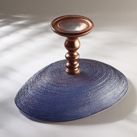 Serving dish for fruits Inspiration, D = 30 cm, on the leg, purple color-2