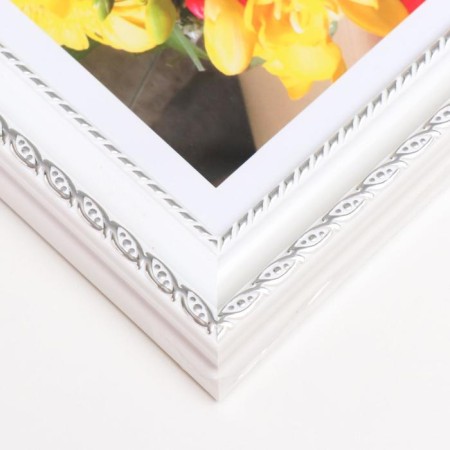 Photo frame plastic 15x20 cm (881S) White with silver (plastic screen)-2