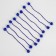 Decorative element on the rope 2 balls with brilliance, d = 2 cm, set 8 pcs., Blue color