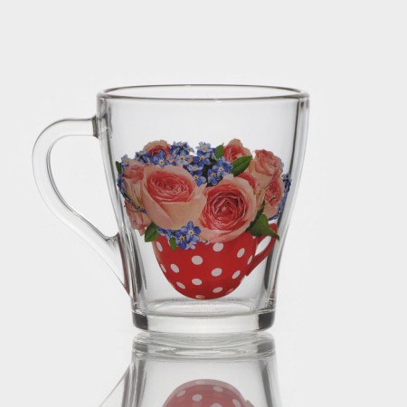 Glass Glass "Flower Chalice", 250 ml, MIX drawing