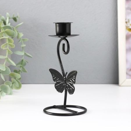 Summary Metal for 1 candle "Butterfly with a curl" d = 2 cm black 7x7x14 cm-4