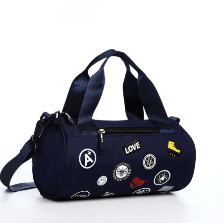 Youth bag with a zipper, blue color-3