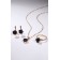 Set 3 objects: earrings, pendant, ring dimensionless "Edel" bead, blue color in gold, 45 cm