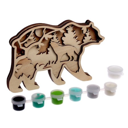 Wood painting "Bear"-4