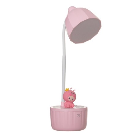 Table lamp "Mini Beetle" LED 3 modes 6.4W USB pink 10x10x37.5 cm Risalux-13