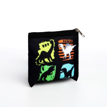 Children's textile wallet "Dino", 11x9x0.5 cm, black color-2