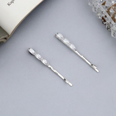 Invisible hair "Vivien" (set 2 pcs) stones radiance, 5 cm, color mix