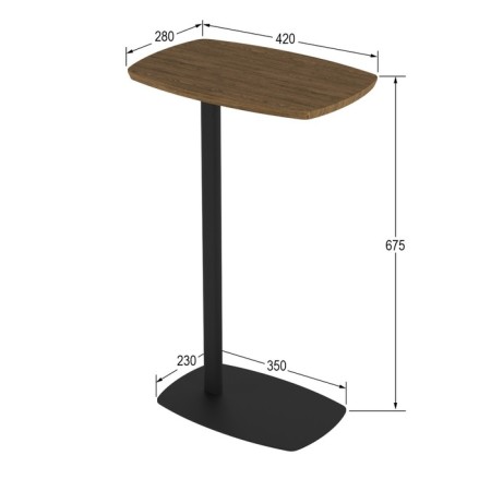 Journal table "Deam", 280 × 420 × 675 mm, canteal nut color-4