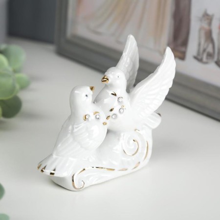Souvenir "2 pigeons" cooled "with rhinestones 3.5x9.7x8.5 cm-1