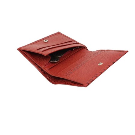 A button wallet, a banknote department, pockets for cards, trifles, scarlet fleet/red cl-2