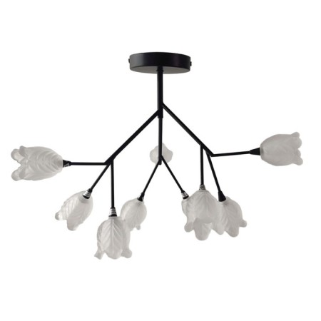 Lamp ceiling economy light 11112/9BK WT, 9x3W, G4, 24x58x58 cm, black color Black