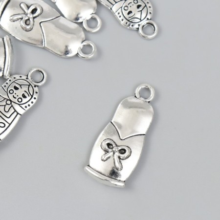 Decor for creativity Metal "Matryoshka" silver 2.7x1.1 cm-1