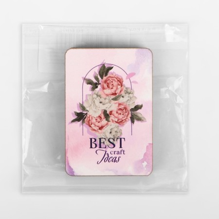 Magnetic needle "Peonies", 8 × 5.5 cm, pink color-4