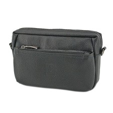 Female bag, genuine leather, black 19x6x12 cm