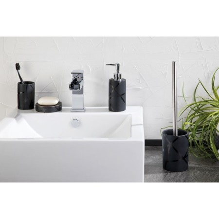 Axentia Nero toilet set, made of black matte ceramics with lines-3
