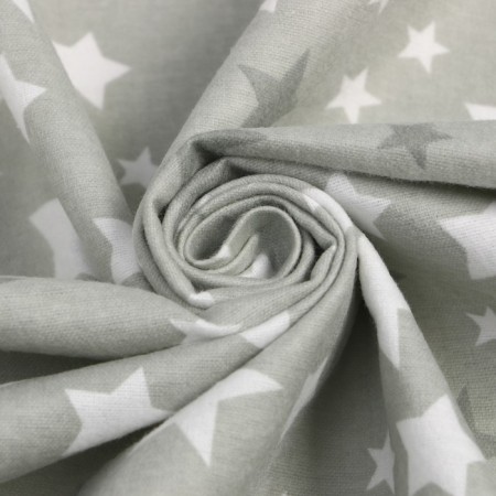Finge Flanel Stars 1240 75x120 cm, gray, 170 g/m, cotton 100%-1