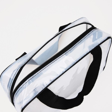 Cosmetic bag with lightning, white/black color-2