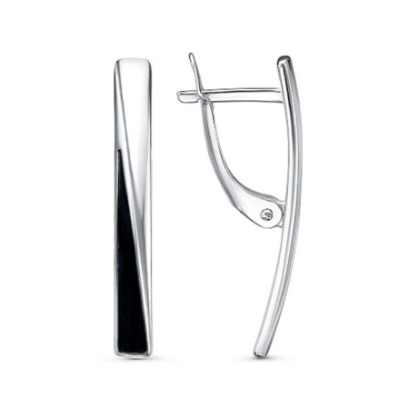 Earrings "Line", echoing, black color