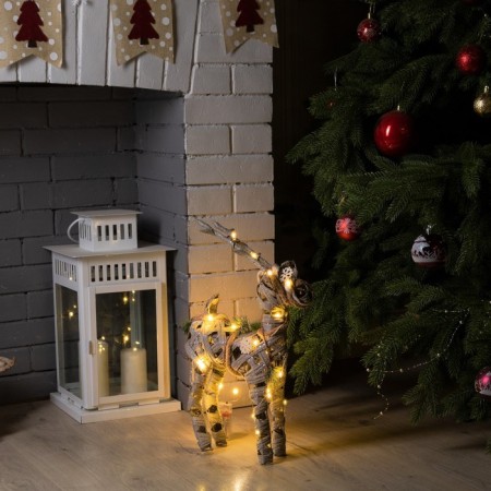 LED figure "Gray Deer" 29 × 42 × 10 cm, metal, textiles, AAX2 batteries (not in the kit), glow warm white