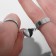 A set of rings 2 pieces of “lovemates” on a magnet, heart, black-silver color, dimensionless