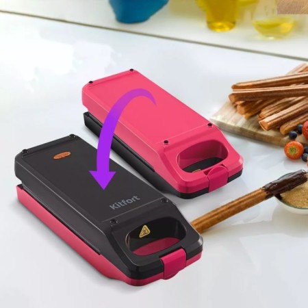 Electric waffle box KitFort KT-3669, 750 W, churros, black-red-5