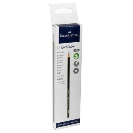 Pencil black-granographic Faber-Castell Goldfaber 1221 3b, hexagonal, price for 1 pcs-1
