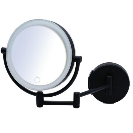 Mirror Cosmetic Suspended Shuri Ridder, LED, sensor, USB, black color, 1x/5x-lucid