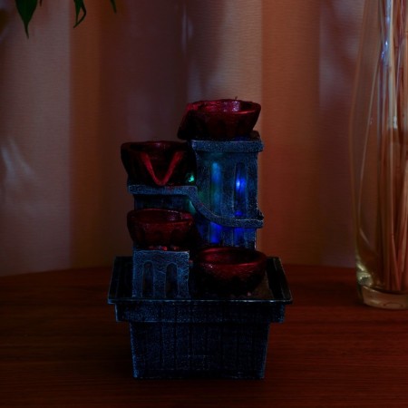 Fountain "Cups on columns" 13x13x21 cm (with backlight)-2