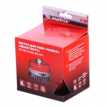 Matrix Heavy Duty Ushm brush, d = 80 mm, M14, cup, twisted wire 0.5 mm-3